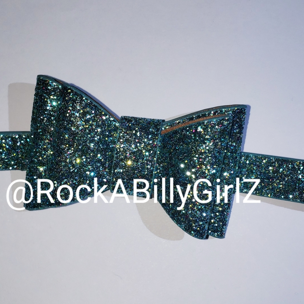 Tatyana Glitter RockABilly Bow Vegan Leather Belt